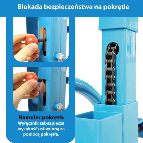 Podnośnik do płyt karton-gipsowych GK OSB 17-290cm do 40kg